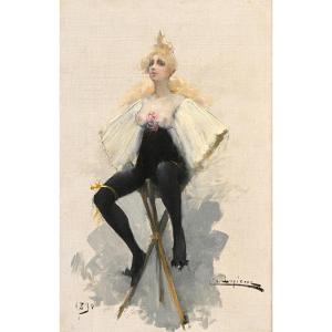 Charles Lapierre (1868-1944) - Dancer Facing Front / Dancer Facing Back, 1890 / 1891