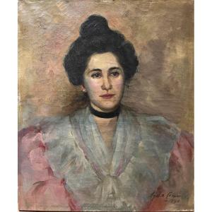 Lydia Cooper (1861-?) - Ecole Impressionniste Anglaise, Portrait De Jeune Femme, 1891