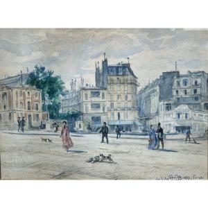 Emile De Specht (né En 1843) - Place Pigalle, La Nouvelle Athènes Et Le Café Du Rat Mort, 1879