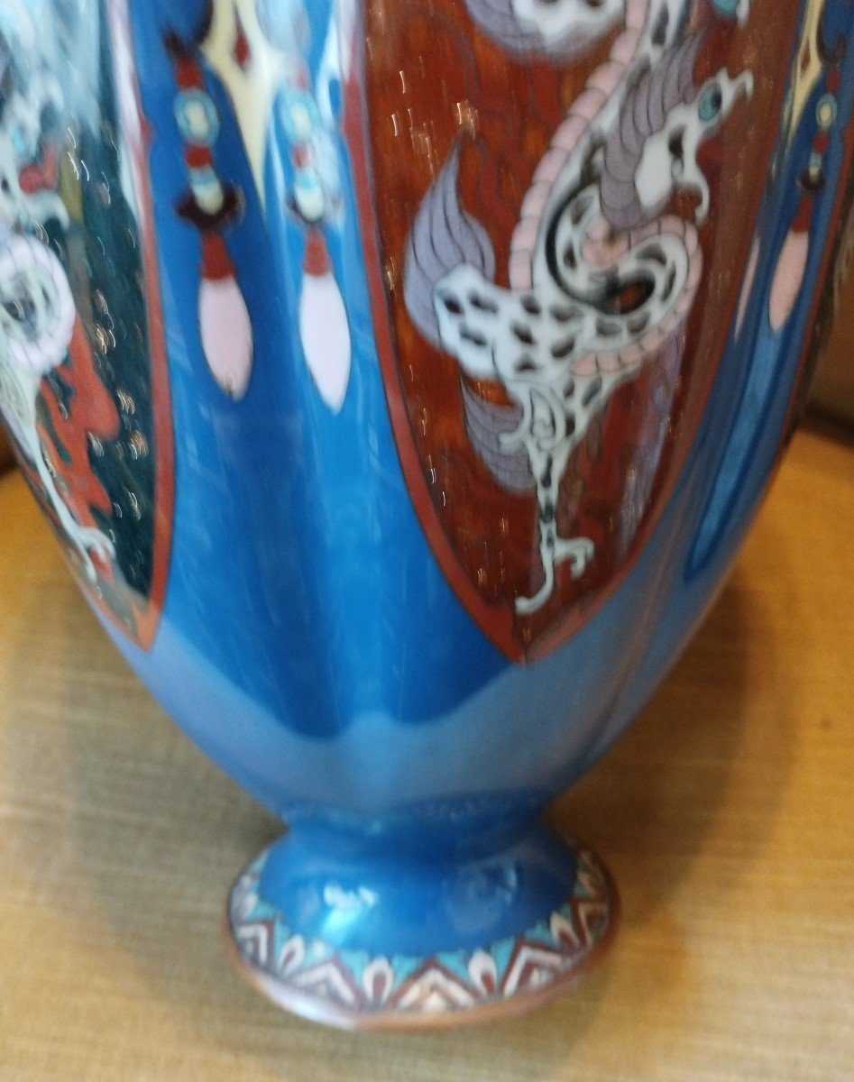 Cloisonne Enamel Vase Meiji Japan-photo-1