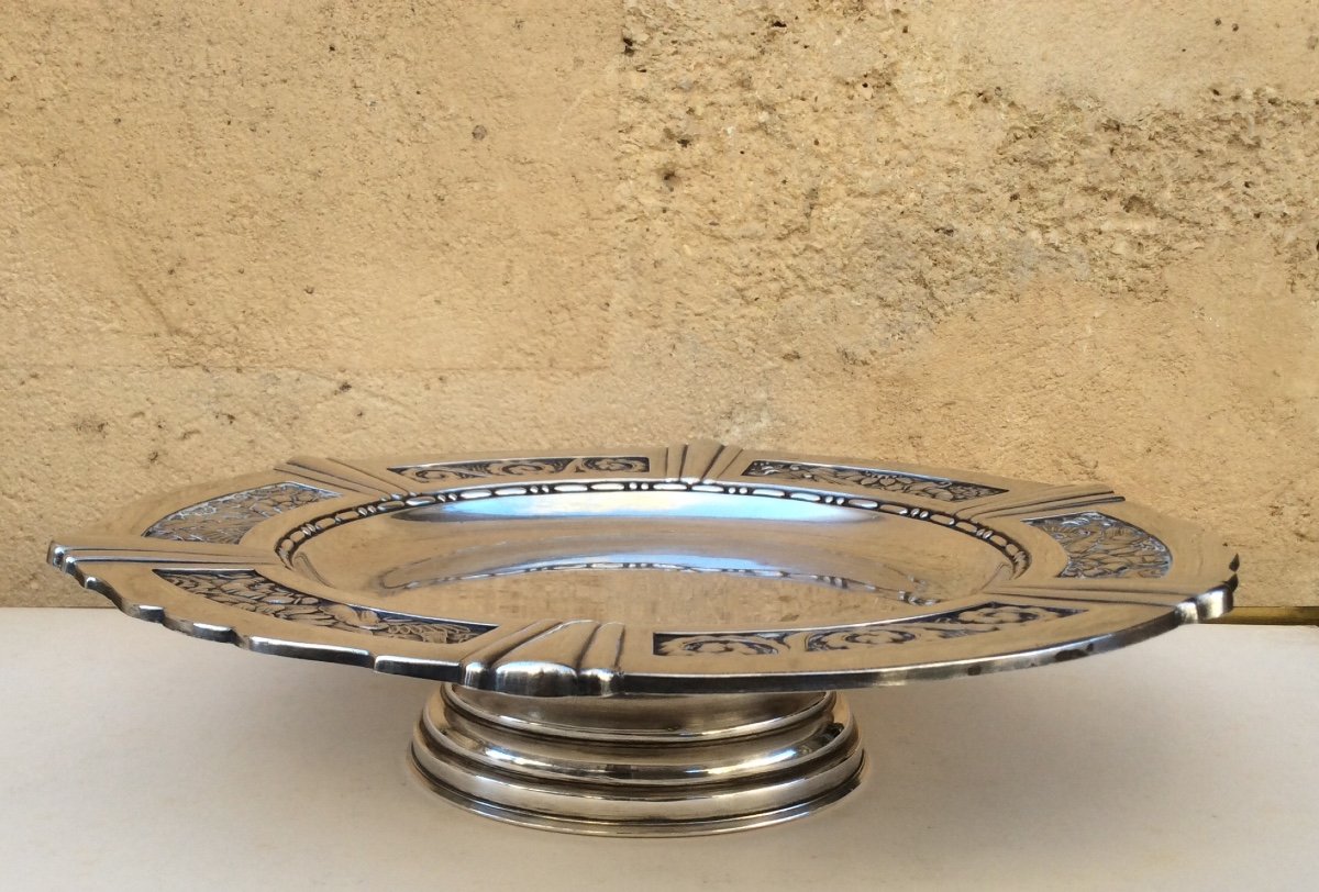 Art Deco Pair Of Silver Metal Display Cups 1930-photo-1