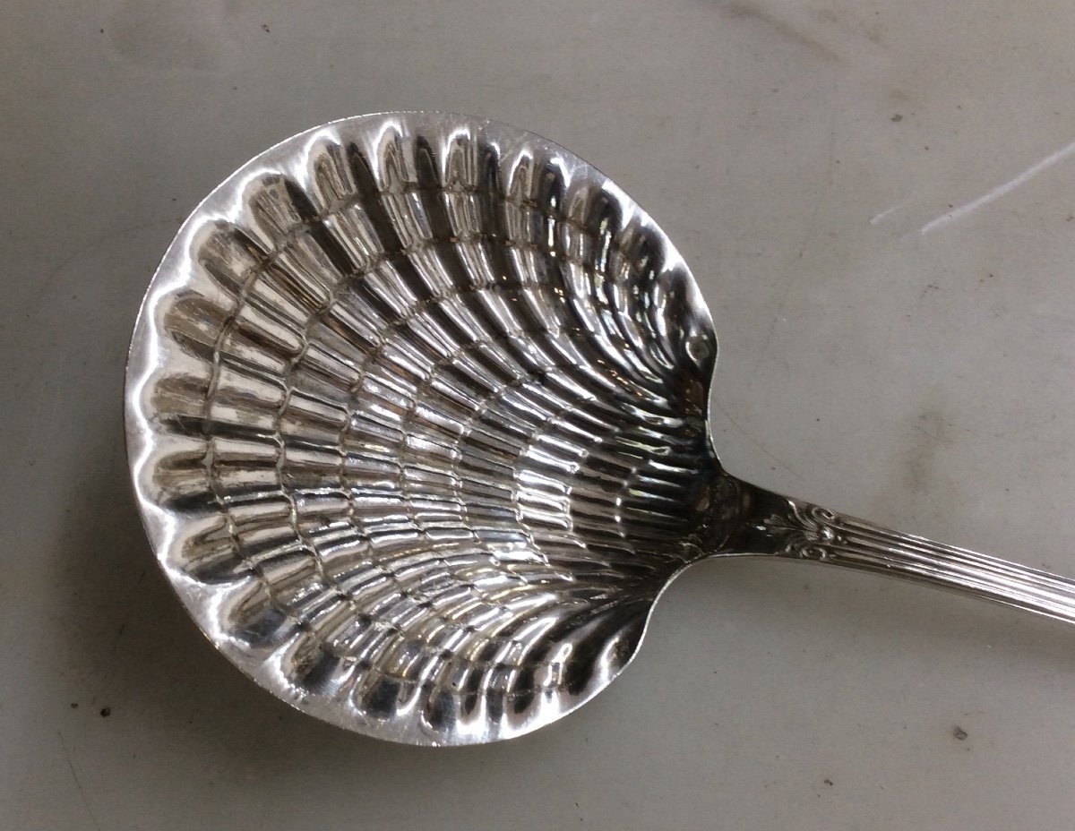 Strawberry Shovel Spoon In Sterling Silver 19th Century-photo-4