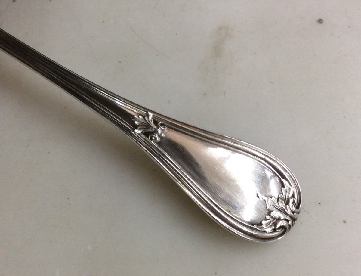 Strawberry Shovel Spoon In Sterling Silver 19th Century-photo-2