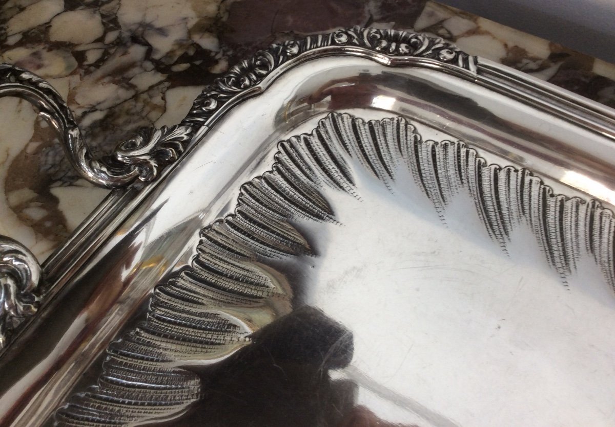 20th Century Silver Metal Tray-photo-2