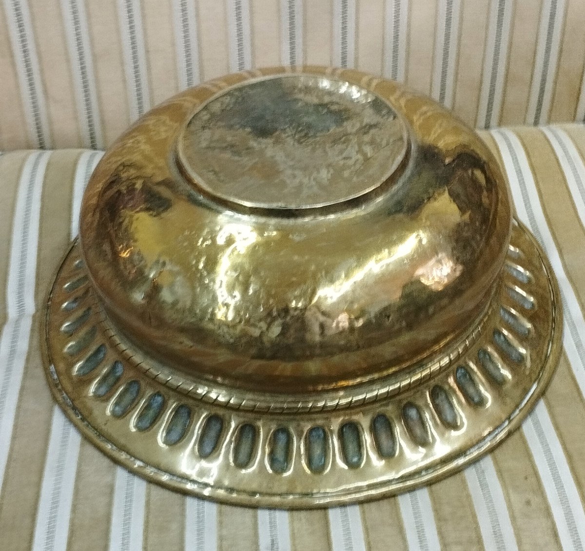 Brass Basin Decorated With Gadroons Late 18th Century-photo-3