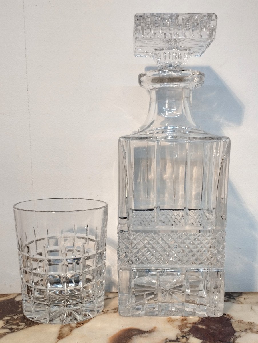 7-piece Saint Louis Crystal Whiskey Set-photo-3