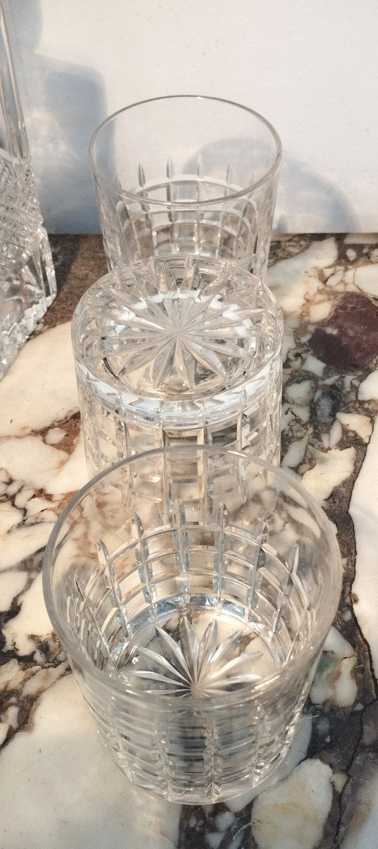 7-piece Saint Louis Crystal Whiskey Set-photo-1