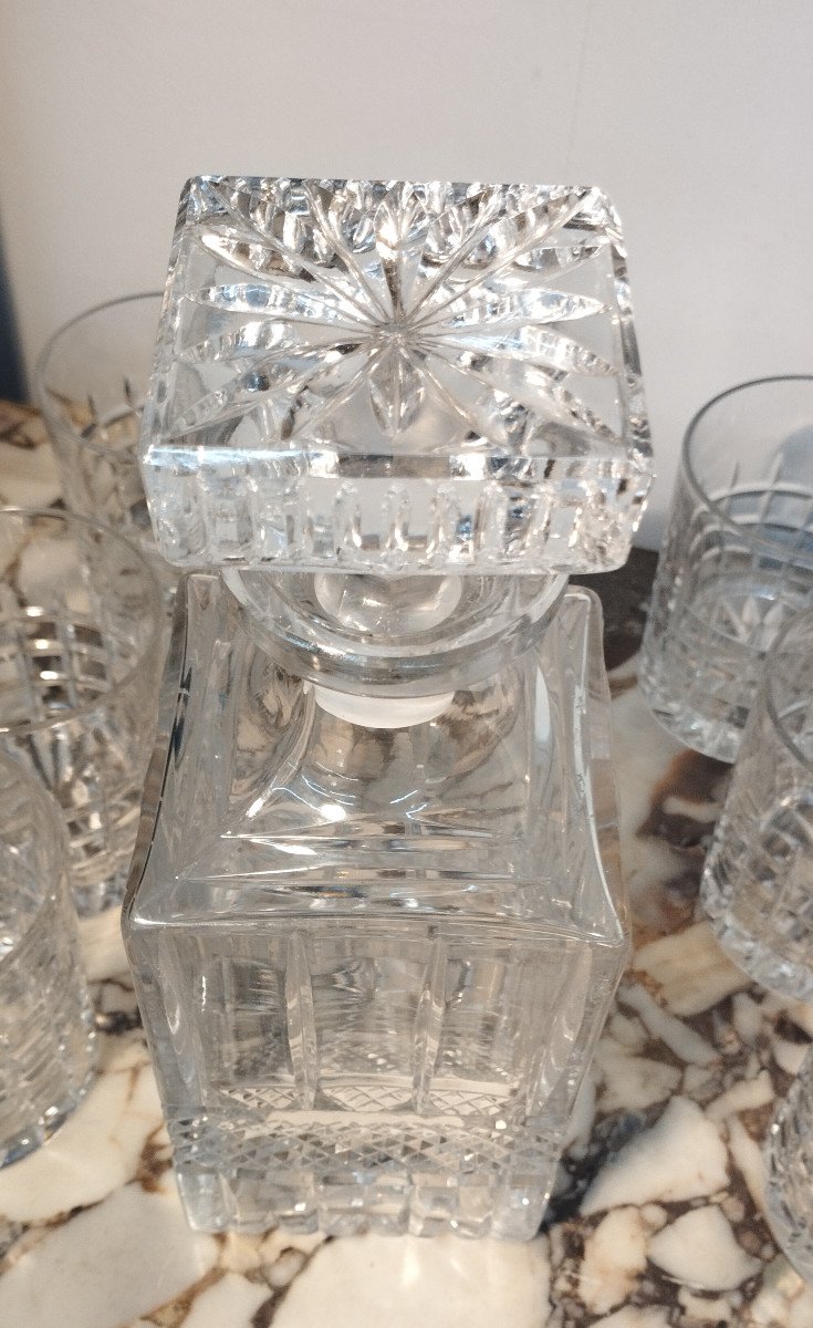 7-piece Saint Louis Crystal Whiskey Set-photo-2