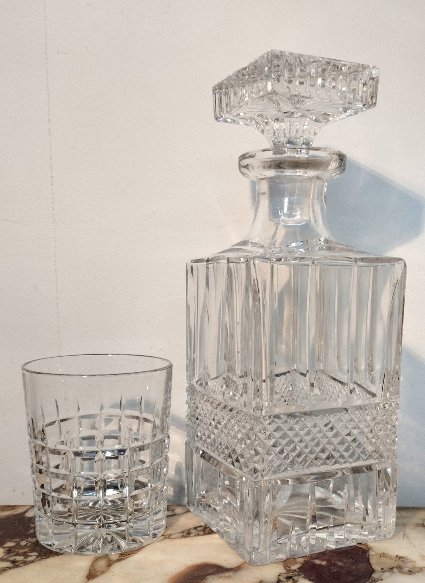 7-piece Saint Louis Crystal Whiskey Set