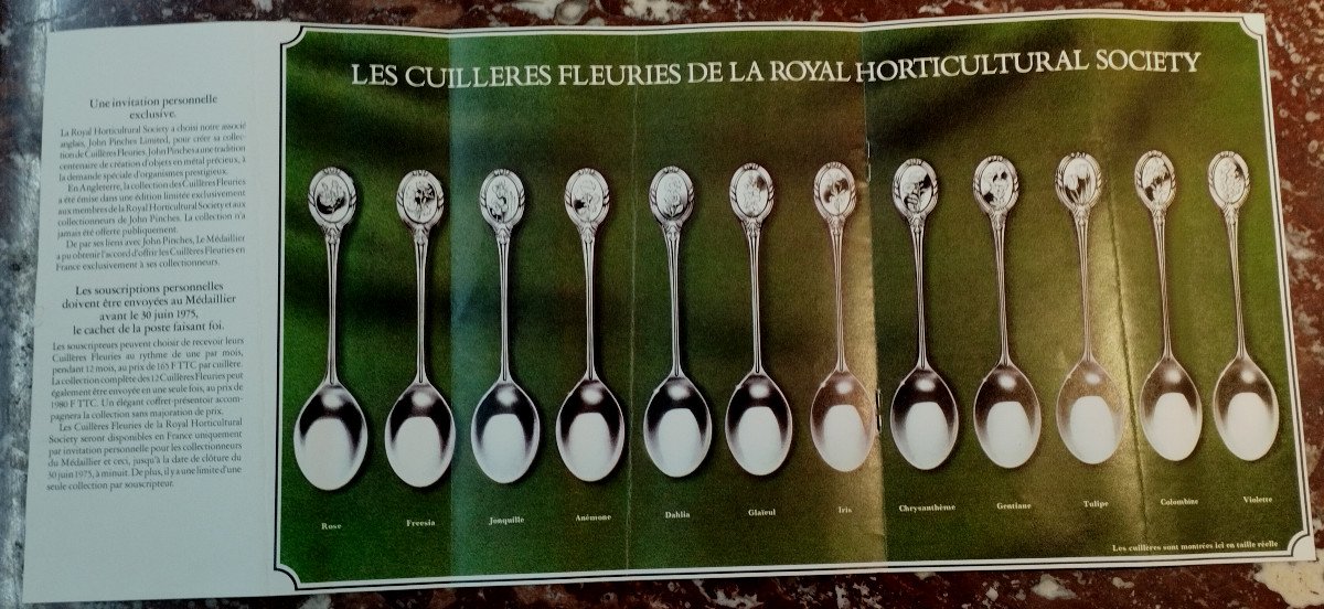 Coffret 12 Cuillères Fleurs Argent Royal Horticultural Society -photo-3