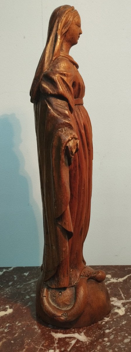 Virgin Wooden Sculpture XIX France-photo-2