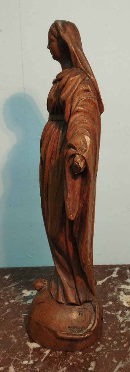 Virgin Wooden Sculpture XIX France-photo-4