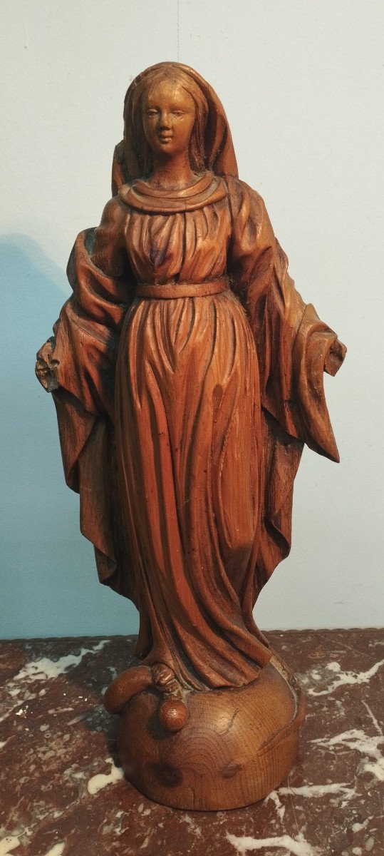 Virgin Wooden Sculpture XIX France