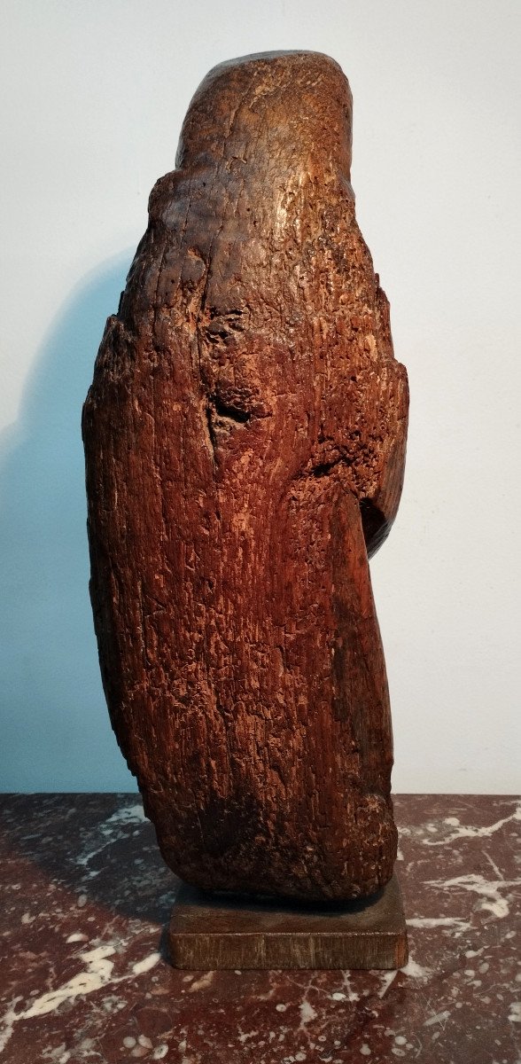 Virgin Wooden Sculpture From The 16th Century-photo-2