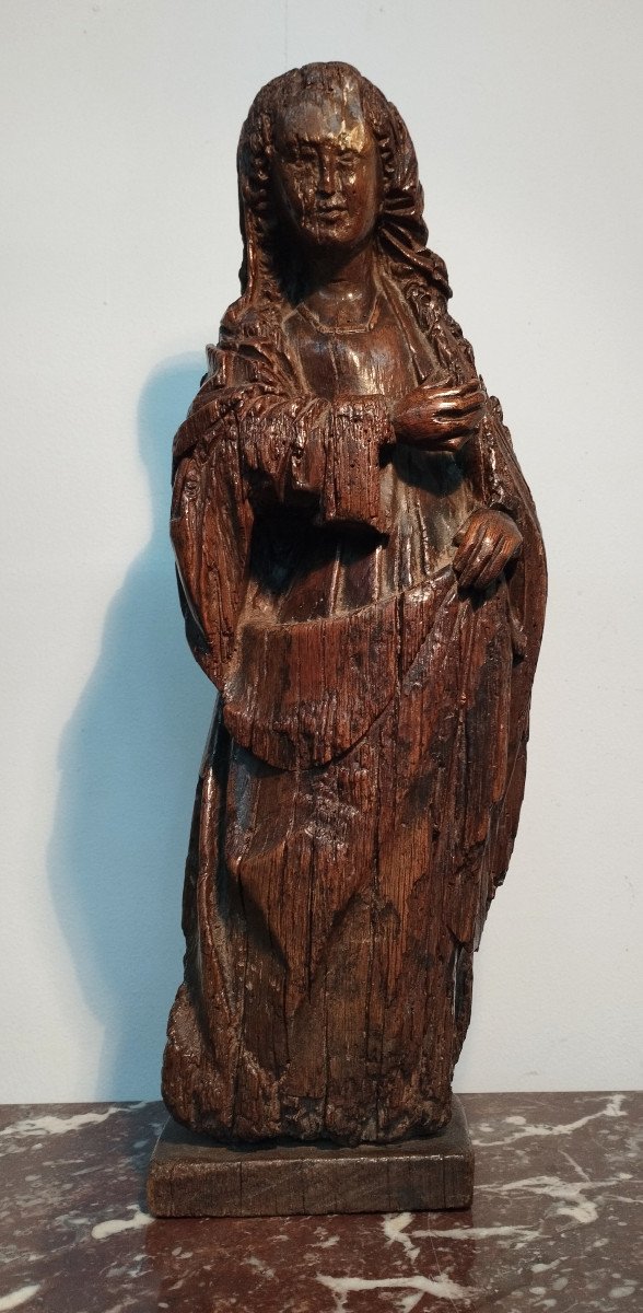 Virgin Wooden Sculpture From The 16th Century