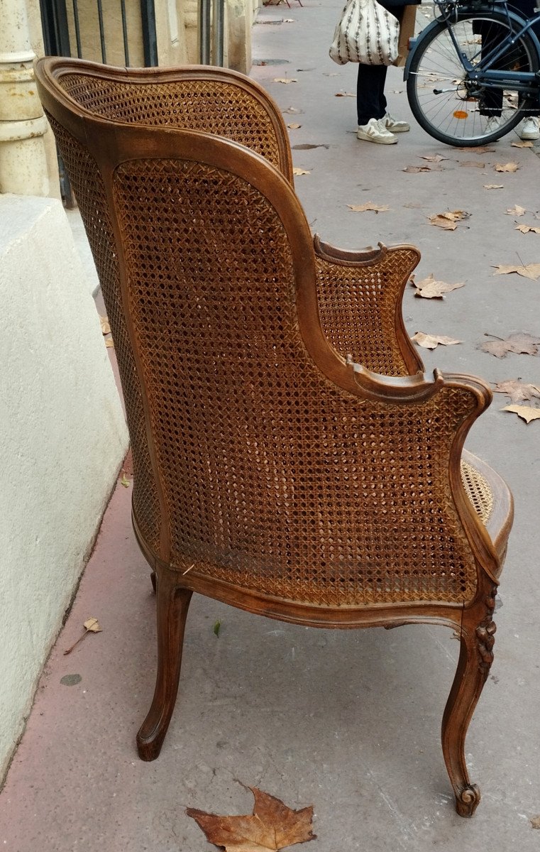 19th Century Double Cane Bergère Armchair-photo-2