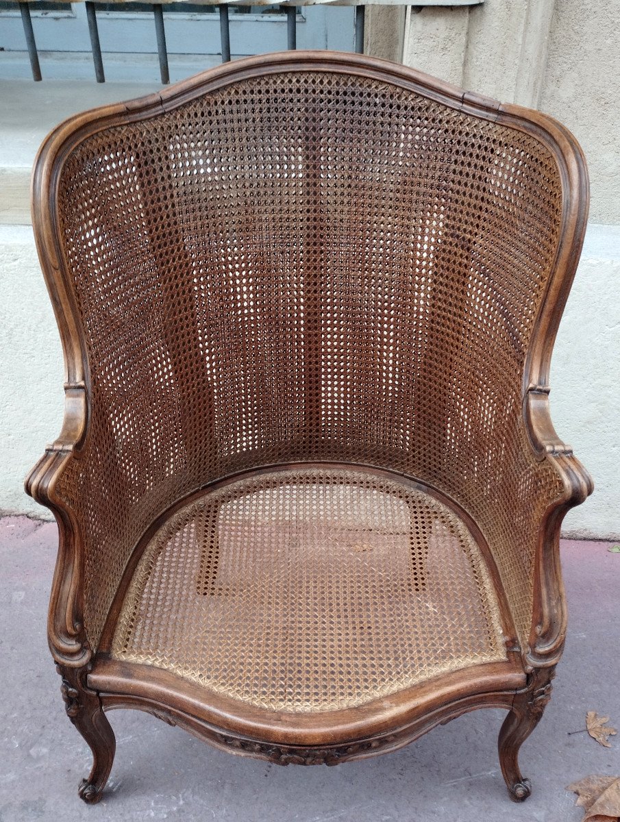 19th Century Double Cane Bergère Armchair-photo-4