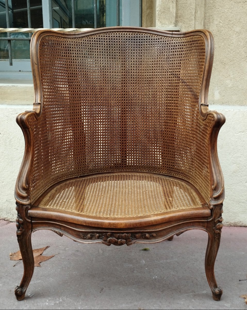 19th Century Double Cane Bergère Armchair