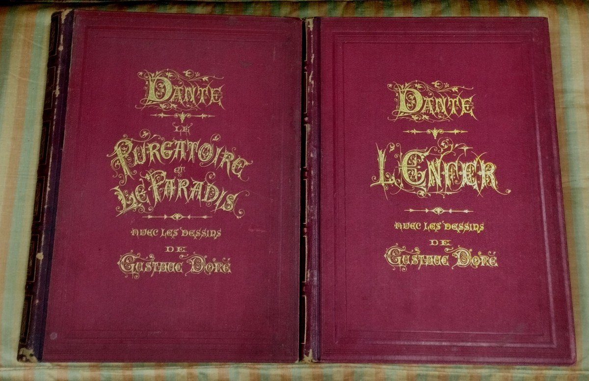 Dante / Gustave Doré "hell...paradise" 2 Volumes Hachette 1872-photo-2