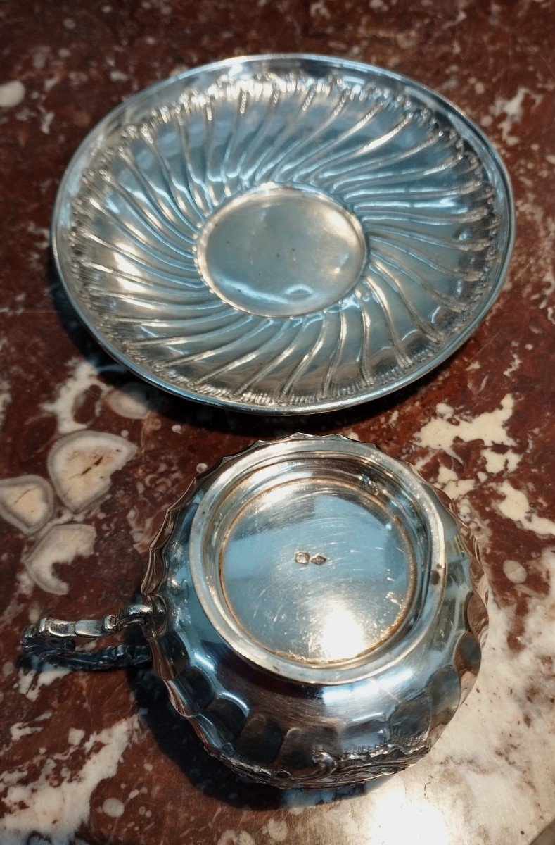 Tasse et sous tasse en argent XIX-photo-3