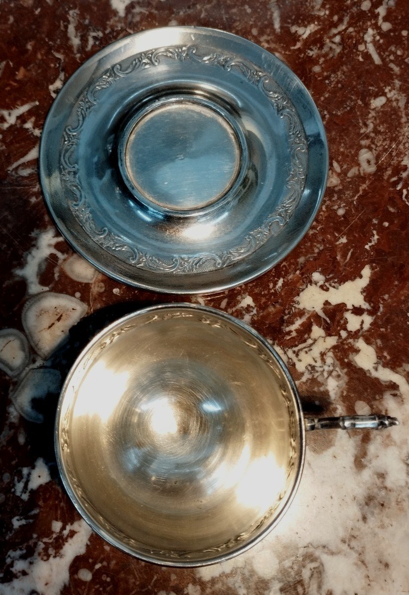 19th Century Silver Cup And Saucer-photo-3