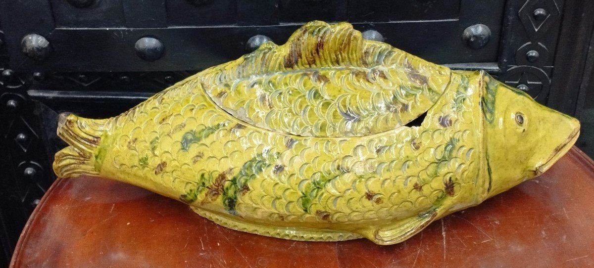 Fish Soup Tureen 54 Cm In Glazed Ceramic XIX-photo-6