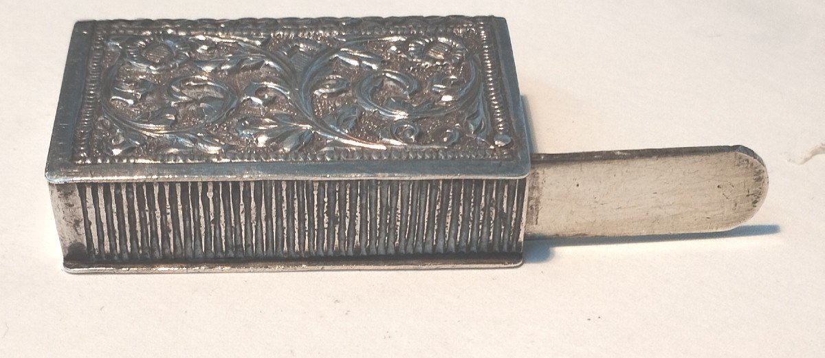 Pyrogenic Match Holder In The Shape Of A Book Silver XIX -photo-4