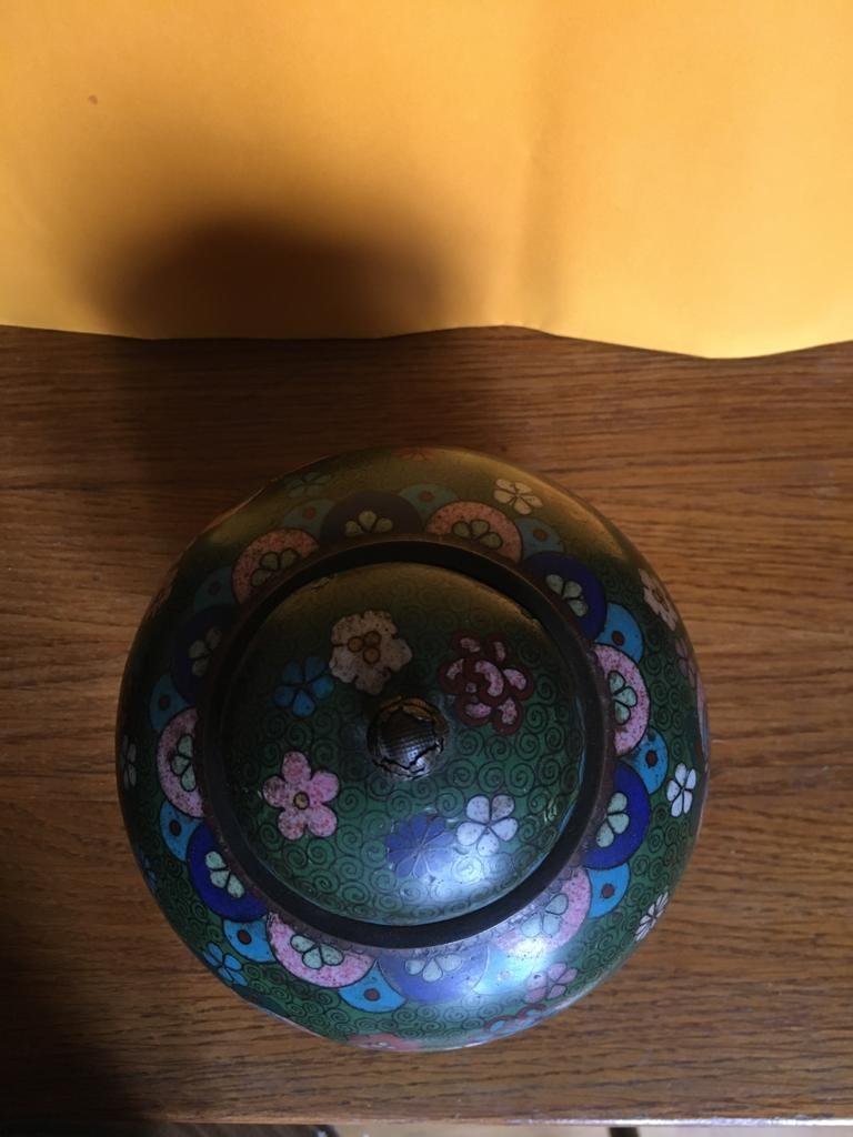 Cloisonne Enamel Covered Pot-photo-2