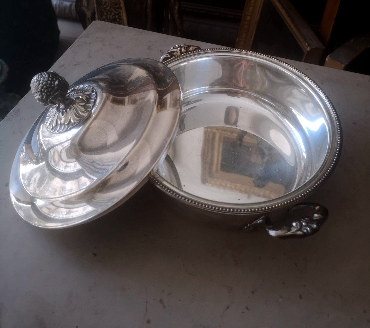 Nineteenth Silver Metal Vegetable Dish-photo-3