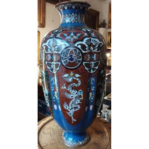 Cloisonne Enamel Vase Meiji Japan