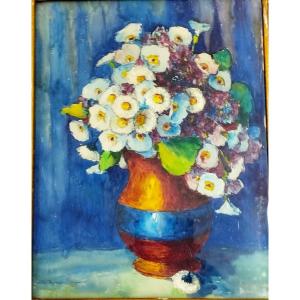 M. Beauzée - Reynaud "bouquet Of Flowers" Watercolor XX