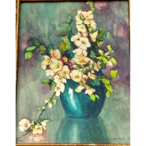 M. Beauzée - Reynaud "bouquet Of Flowers" Watercolor XX