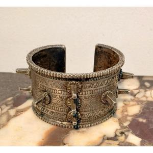 Ancien Bracelet de frappe en Argent poinçon minerve  Art Africain