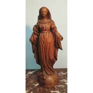 Virgin Wooden Sculpture XIX France