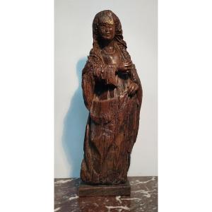 Virgin Wooden Sculpture From The 16th Century