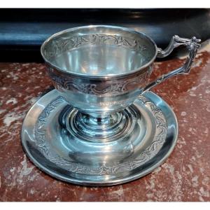 19th Century Silver Cup And Saucer