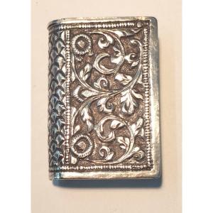 Pyrogenic Match Holder In The Shape Of A Book Silver XIX 