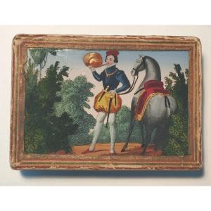  "rider And His Mount" Candy Box Fixed Under Glass XIX