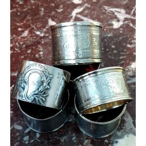 6 Silver Napkin Rings 19th Century