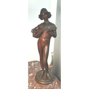 P. Dubois Bronze "the Mandolin Player" XIX