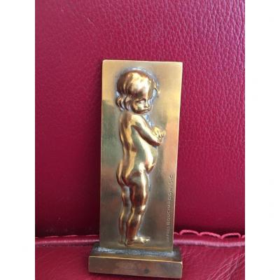 After Bouchardon, Small Gilt Bronze Plaque