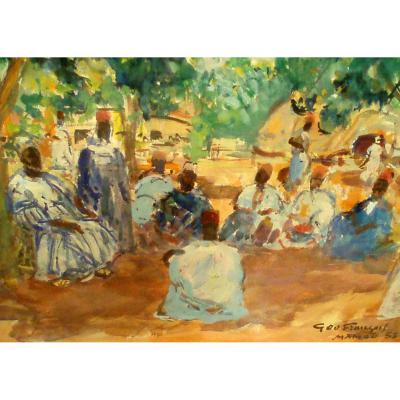 "palabres Du Chef Almany" By Géo François (1880-1968)