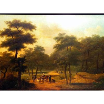 "Scène champêtre" par Philippe Budelot (1770-1841)