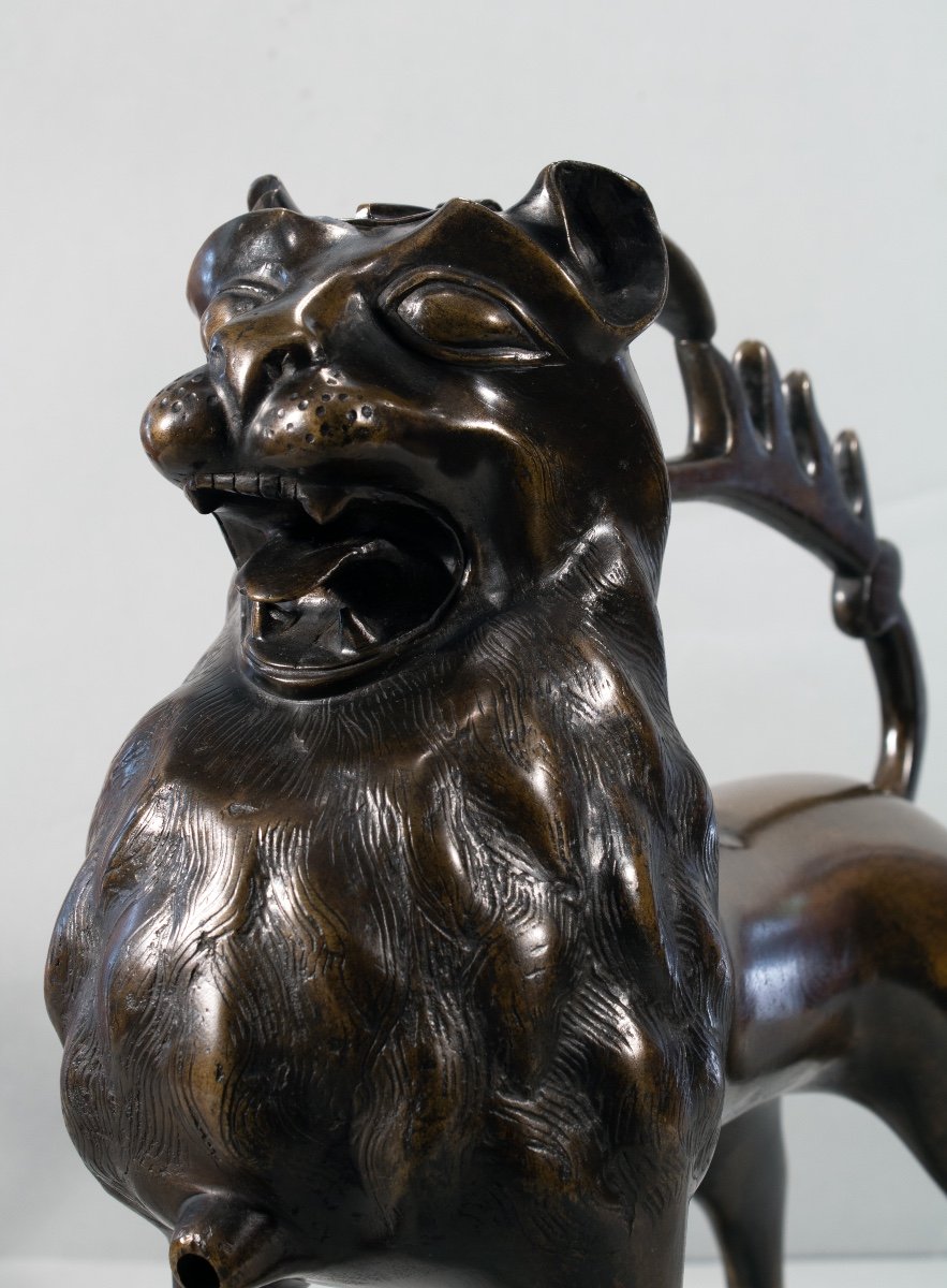 Aquamanile In Bronze And In The Shape Of A Lion (large Model)-photo-4