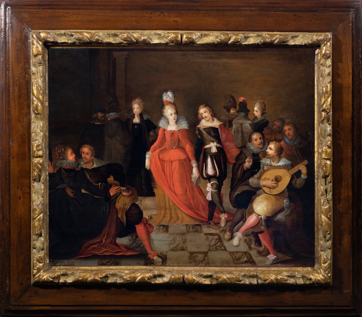 Scène de bal en élégante compagnie. Pieter Lisaert (1595-1629)