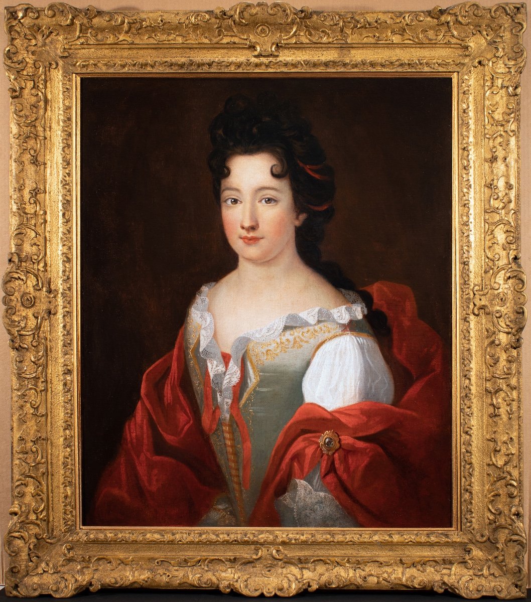 Portrait d’une jeune dame de qualité. François de Troy (atelier) XVIIe Siècle.