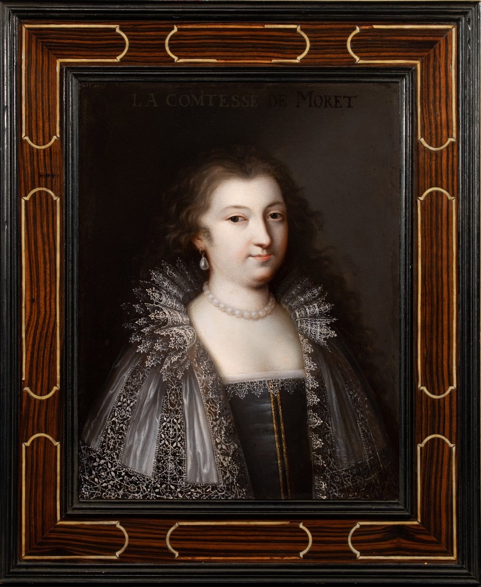 French School Of The 17th Century Around 1600. Portrait Of The Countess Of Moret