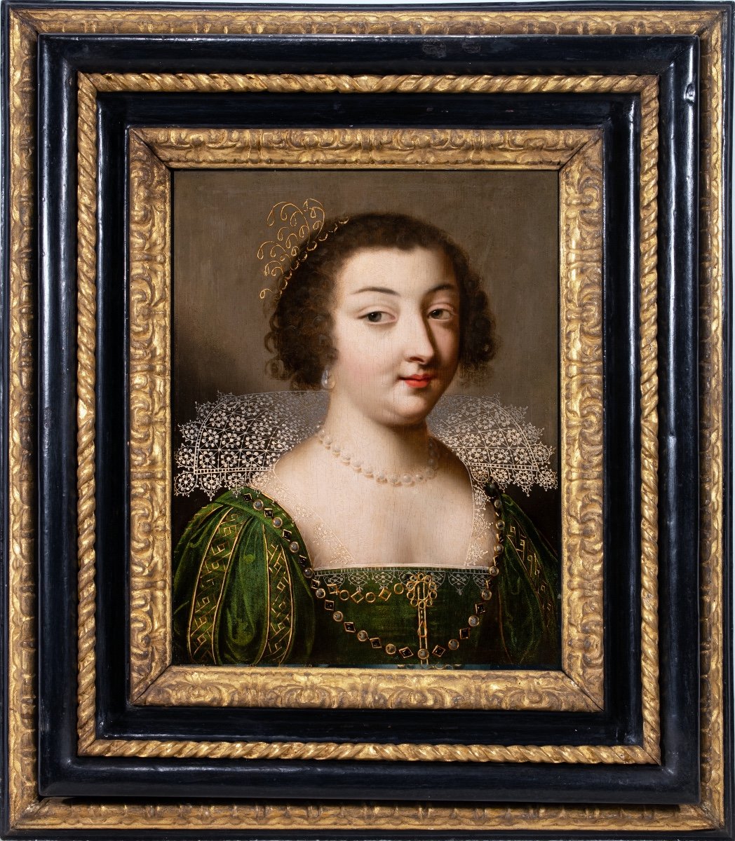 Paire de portraits de Jeunes dames de qualité. Claude Deruet (1588-1660) -photo-2