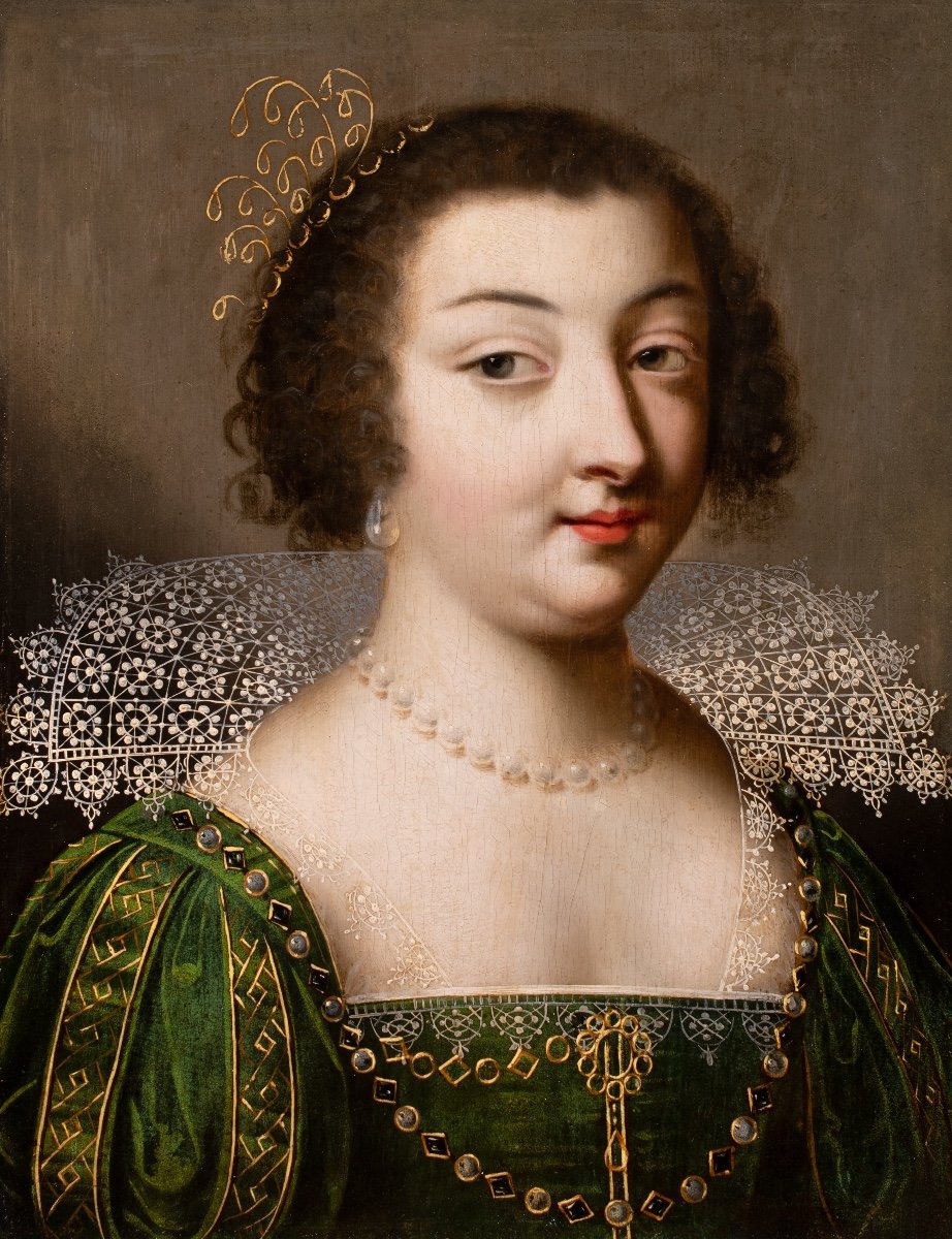 Paire de portraits de Jeunes dames de qualité. Claude Deruet (1588-1660) -photo-3