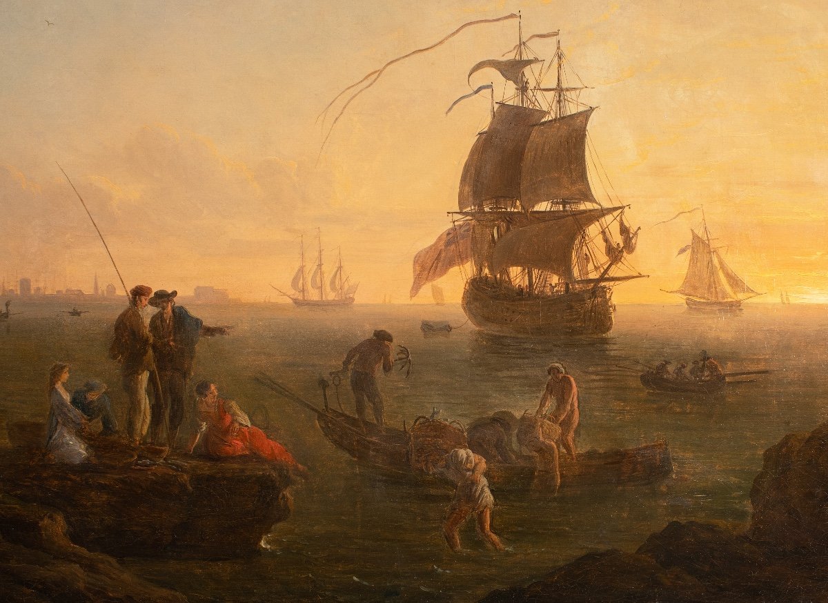 Marine Méditerranéenne au matin. Claude Joseph Vernet (1714-1789) Atelier-photo-2